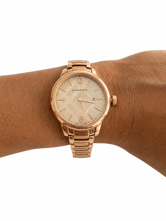 BRAND NEW Burberry The Classic Champagne Rose Gold Women’s Watch BU10116 main image 4